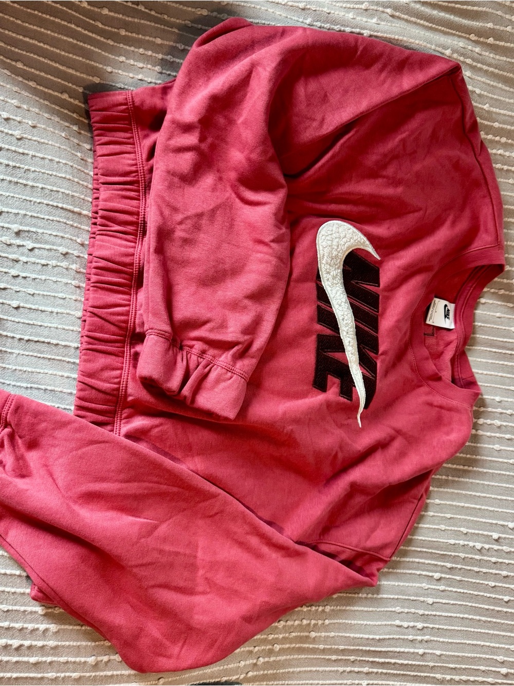Nike Pink Sweatshirt with White Swoosh